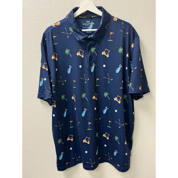 Rorie Whelan RW Golf Men's Polo‎ Navy Golf Carts Size XXL - Picture 1 of 8